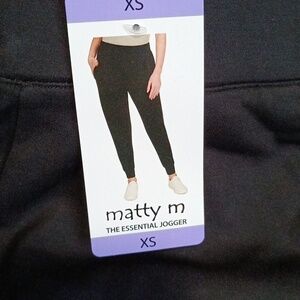 Matty M Woman's Essential Joggers - Dark Black XS